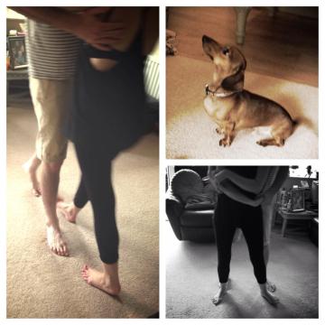 Abi and Jon rehearsing